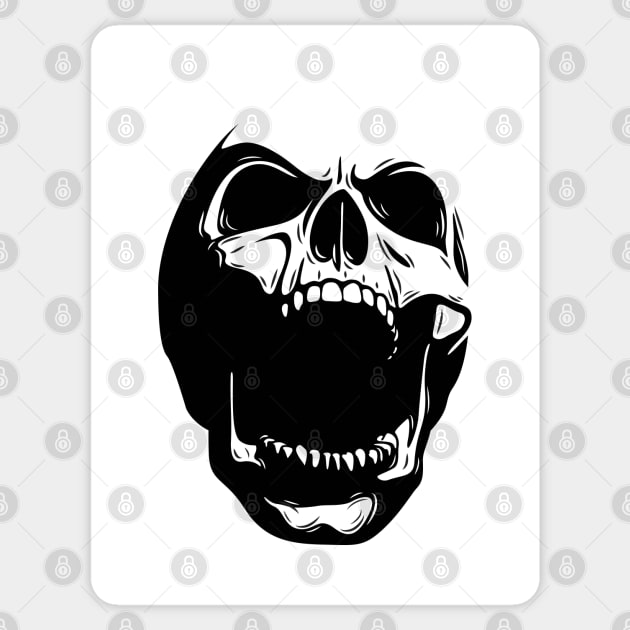 Fury Skull (white) Sticker by zoneo